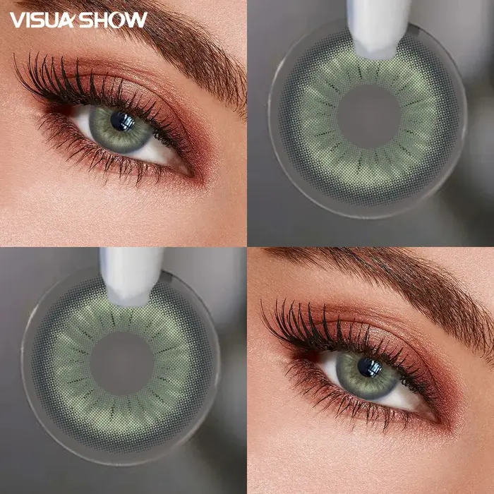VISUASHOW Sora Lentilles de Contact Colorées 14.2mm Petites Pupilles Marron Naturel Doux Demi-Annuelles Décoration Oculaire Cosmétique Tendance