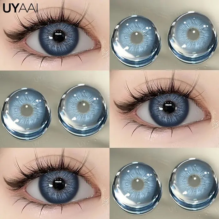 UYAAI 1 paire de contacts pour les yeux bleus élèves de couleur verte