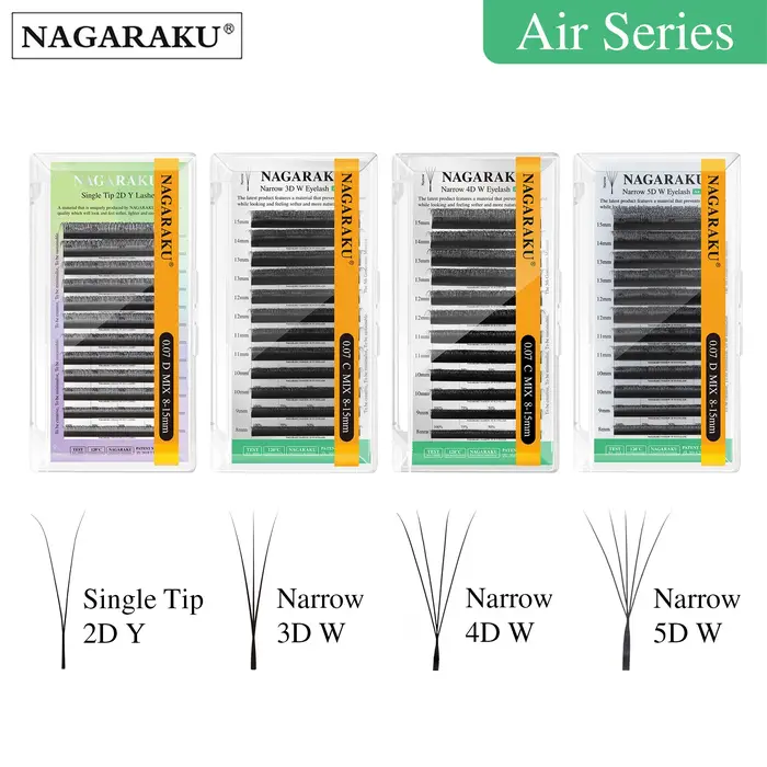Extensions de cils pré-fabriquées NAGARAKU en forme de V
