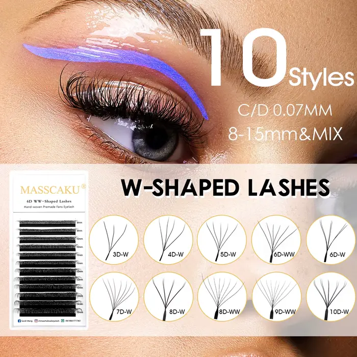 MASSCAKU 3D 6D 8D W forme cils vente en gros mondiale grappes