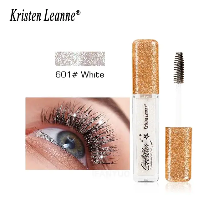 Mascara à paillettes, 7 couleurs, séchage rapide, longue durée, imperméable, recourbé, épais et bril