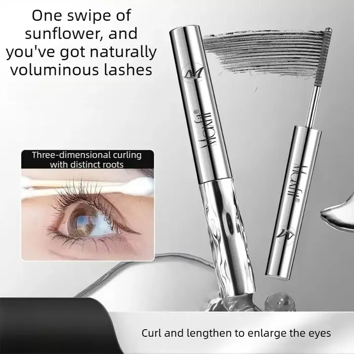 Mascara à tête de brosse en spirale imperméable-Tube en acier longue durée facile à appliquer-convient au