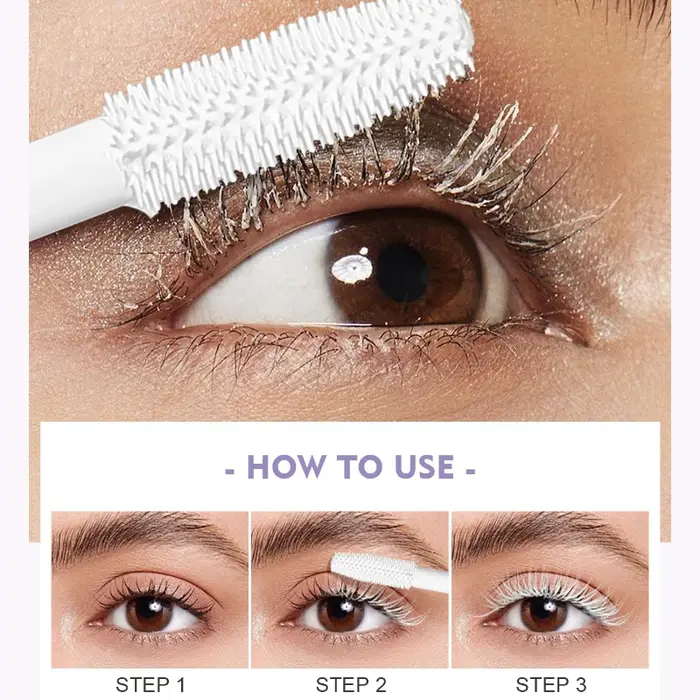 2 pièces de mascara blanc long et recourbant