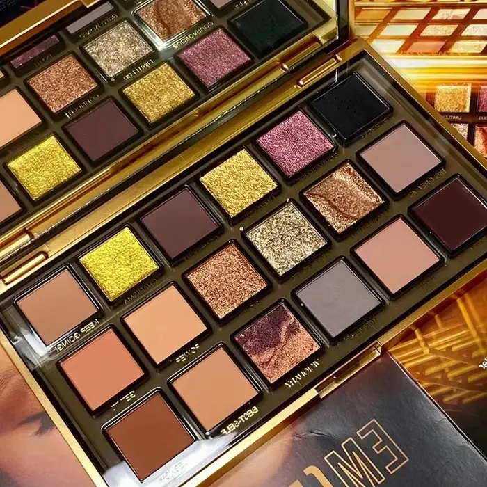 Palettes d'ombres à paupières dorées, perle, or Rose, noir, flux nacré, paillettes, mat, maquillage,