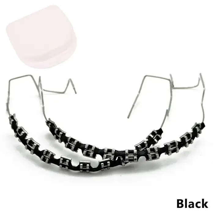 Faux bretelles support coloré fils métalliques temporaires accessoires de mode orthodontiques pour C