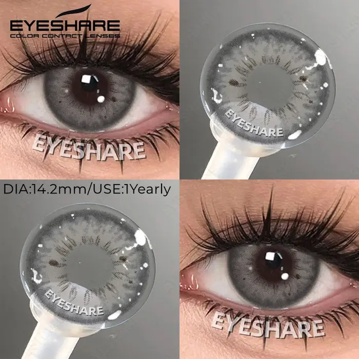 EYESHARE Lentilles de contact colorées populaires gris brun naturel
