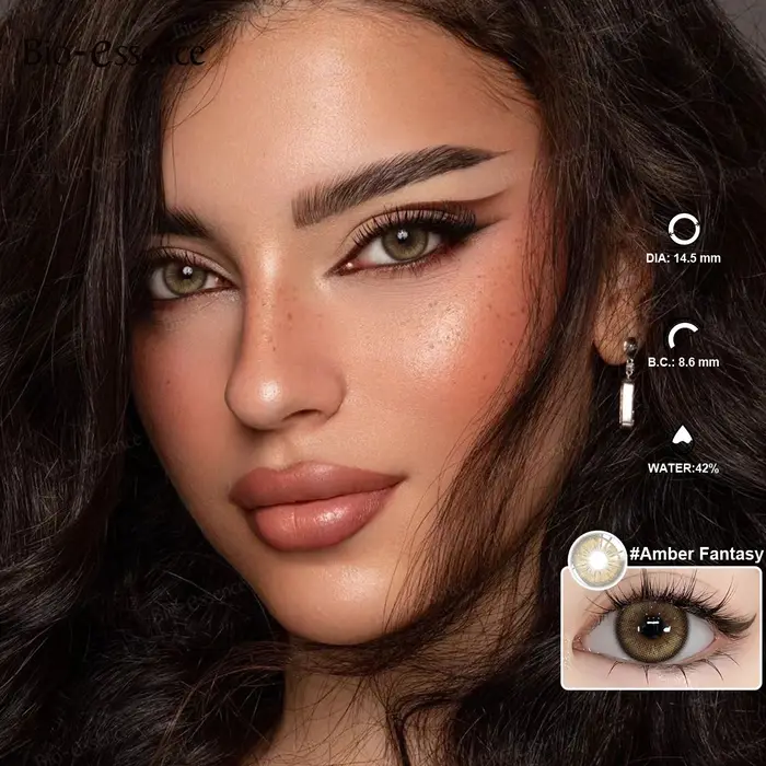 Bio-essence Nouvelle Série Marron Lentilles de Contact Réalistes Effet Naturel Pupille Grandes Yeux