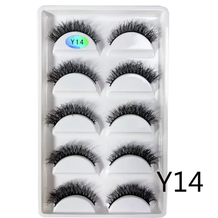 NOUVEAU Lot de 5 paires de faux cils 3D Y08 en vison naturel, style volumineux, pour maquillage, faux cils, faux cilios, outils de beauté