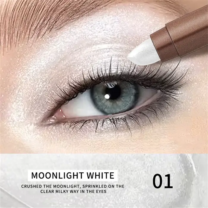 Bâton de fard à paupières métallique à double extrémité, crayon surligneur scintillant en diamant, c