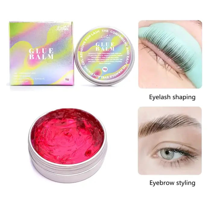 Baume adhésif transparent et ferme de 12g pour cils, cire de lifting, lifting des cils, lifting des 