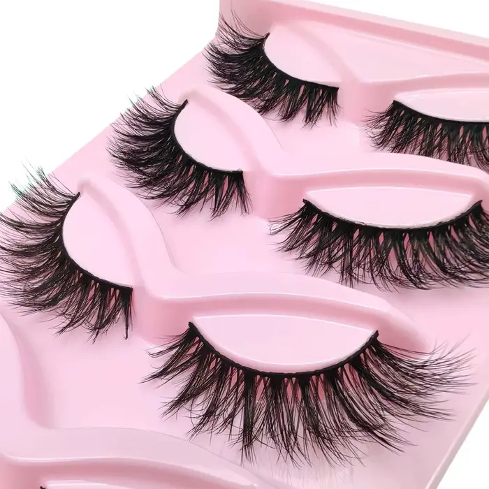 5 paires de cils œil de chat 3D faux