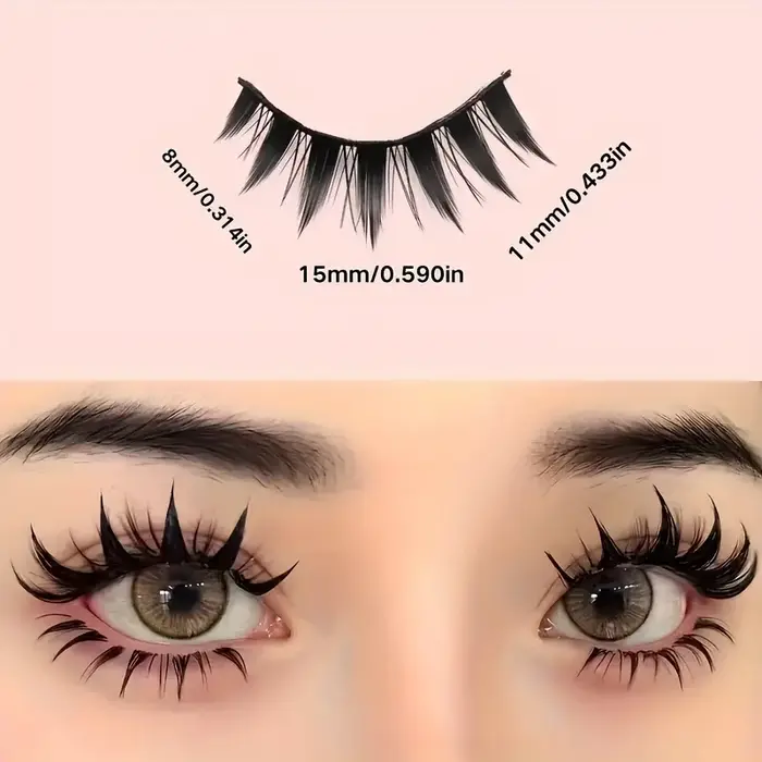 5 paires de faux cils de style manga dramatique – maquillage pour les yeux de poupée épaisse