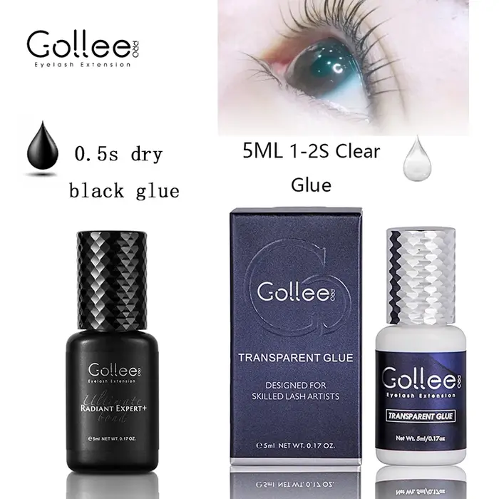 Gollee 0.5s colle à cils à séchage rapide cils transparents longue durée Profession Extension de cil