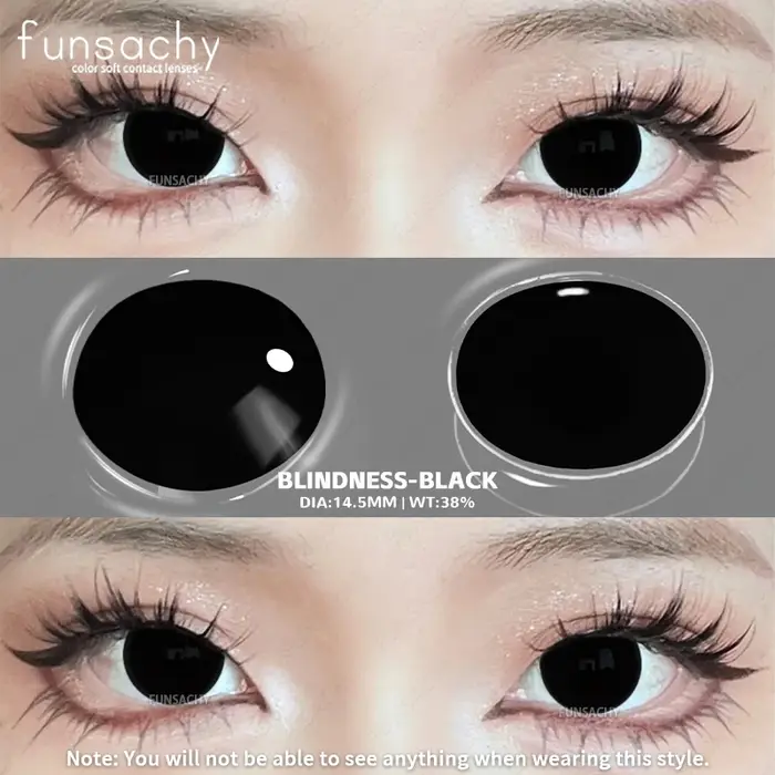 FUNSACHY Cosplay lentilles noires aveugles Anime lentille de couleur des yeux blancs lentilles de Va
