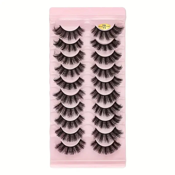 10 paires de faux cils en vison synthétique