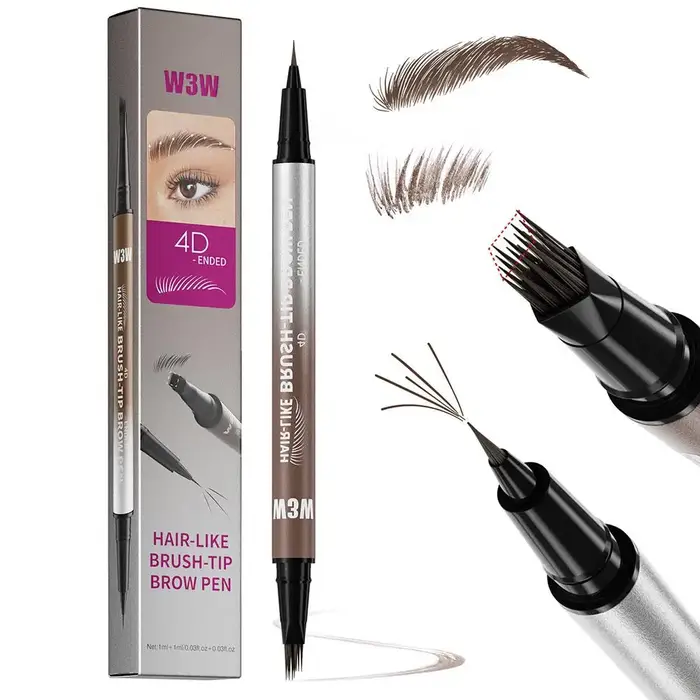Nouveau crayon à sourcils semblable à des cheveux 4D, Micro-sculpture, crayon à sourcils à double ex