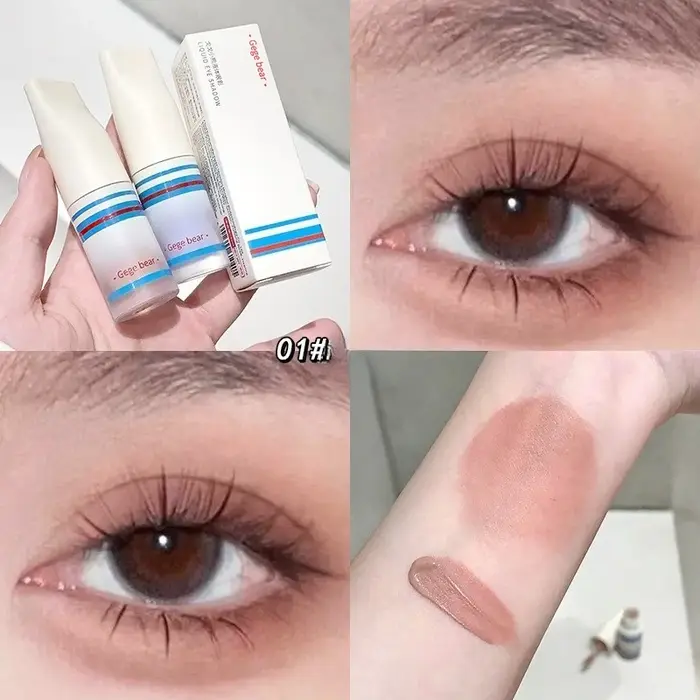 Ins – fard à paupières liquide bleu, vaporeux, scintillant, en forme de larme, longue durée, scintil