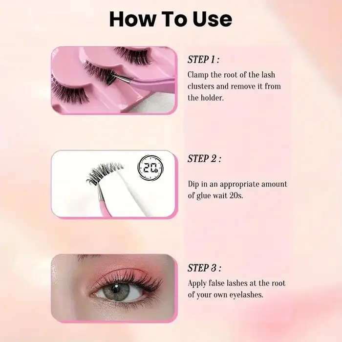 10 paires demi-cils aspect naturel vaporeux moelleux oeil de chat Look