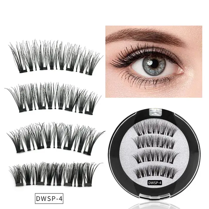 Faux cils magnétiques 3D affûtés