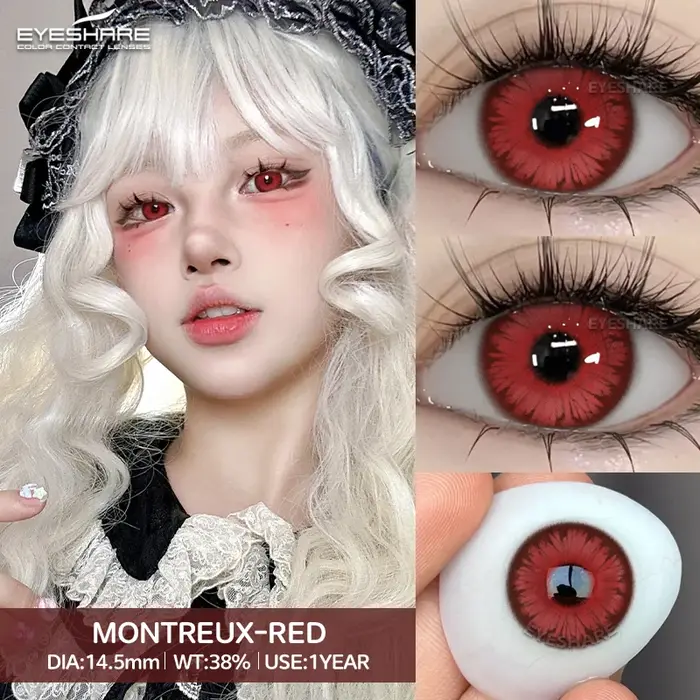 EYESHARE 1 paire couleur Cosplay rose lentilles de Contact