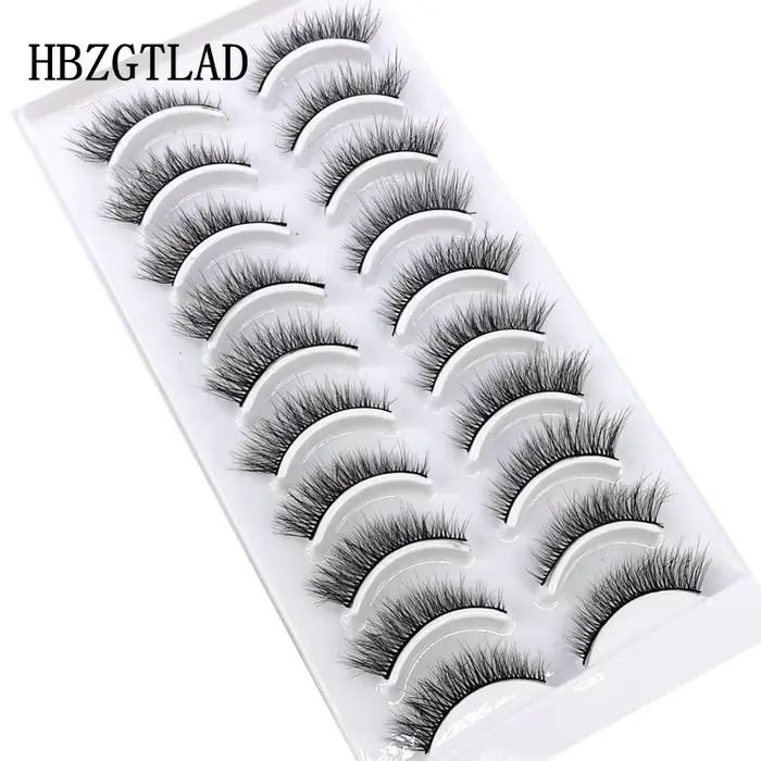 Extension de faux cils en vison, naturels, longs, faits à la main, volume 3d, maquillage, 10 paires,