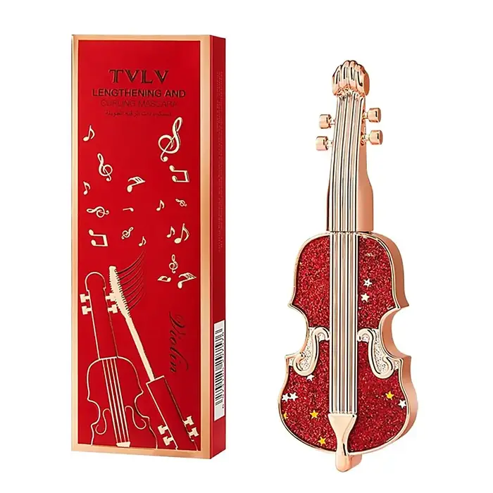 Mascara allongeant et recourbant Violin, waterproof, avec brosse fine et très fine pour un recourbem