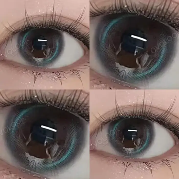 OVOLOOK-2PCS/PAIRE Blue Moon Lentilles De Contact Couleur Naturelle Yeux Lentilles miles Oeil docume