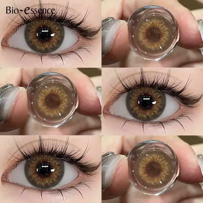Bio-essence – lentilles de contact de couleur bleue pour les yeux, lentilles brunes naturelles, yeux