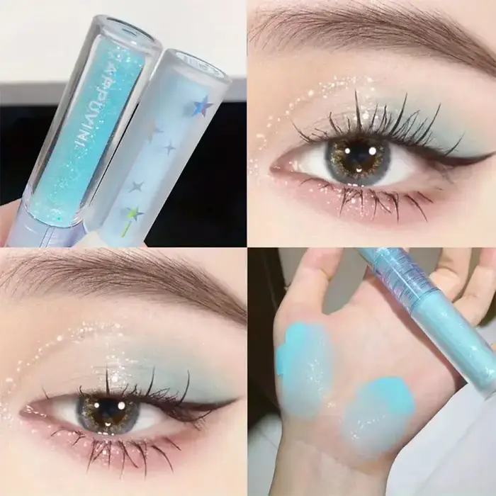 Fard à Paupières Liquide à Double Tête, Stylo Eyeliner 256 Paillettes Nacrées, Maquillage des Yeux, 