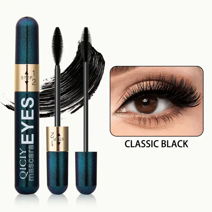 Eyeliner et mascara en fibres noires, imperméables, anti-bavures, naturels et longue durée, créant u