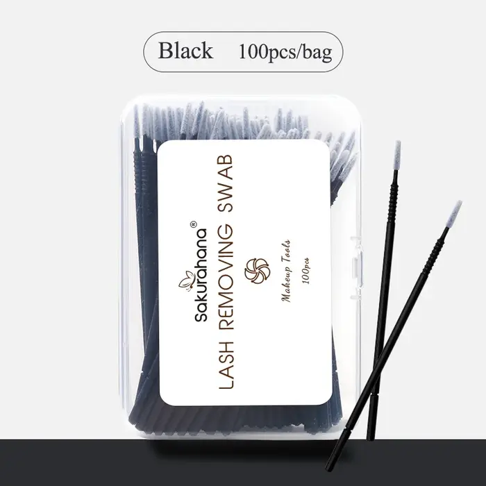 SAKURAHANA 100 pièces microbrosse jetable poignée en spirale Mascara baguettes applicateur cils bros