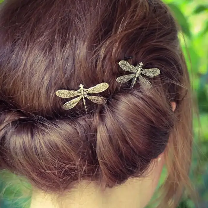 Épingles à cheveux libellule rétro