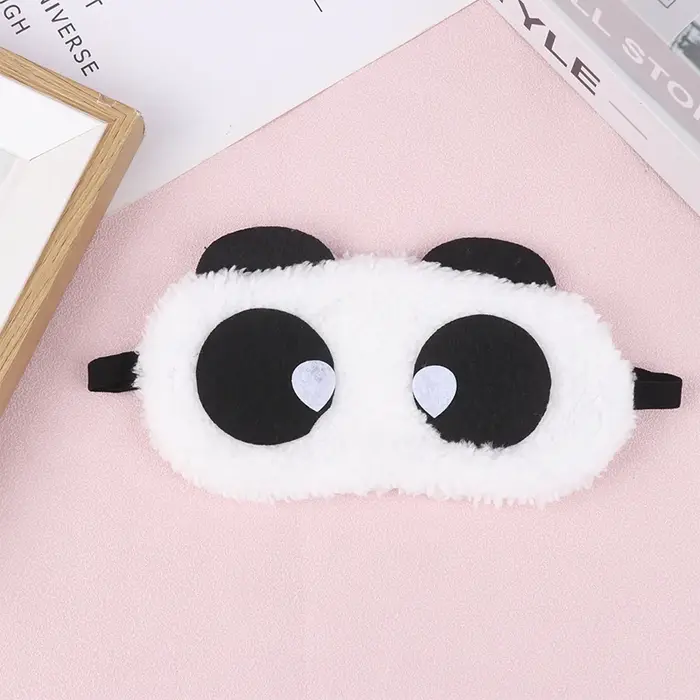 Masque facial en peluche Panda pour les yeux, voyage, sommeil doux, couverture de couchage Portable,