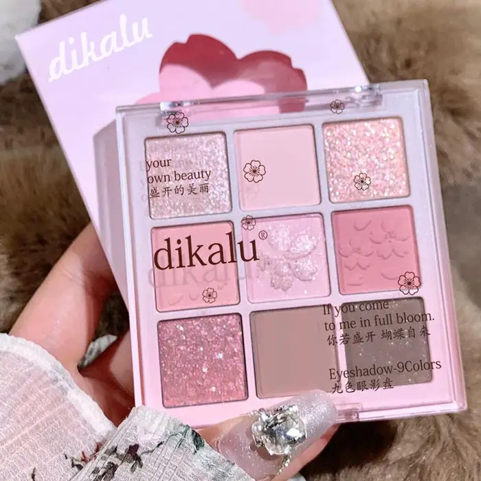 Palette de fards à paupières rose Sakura 9 couleurs