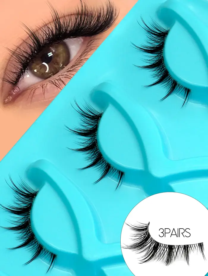 VELTRINAY 3 paires de faux cils d'aspect naturel