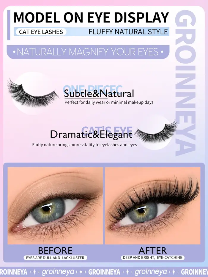 VELTRINAY Faux Cils Effet Œil de Renard – Pack de 7 Paires – Aspect Naturel