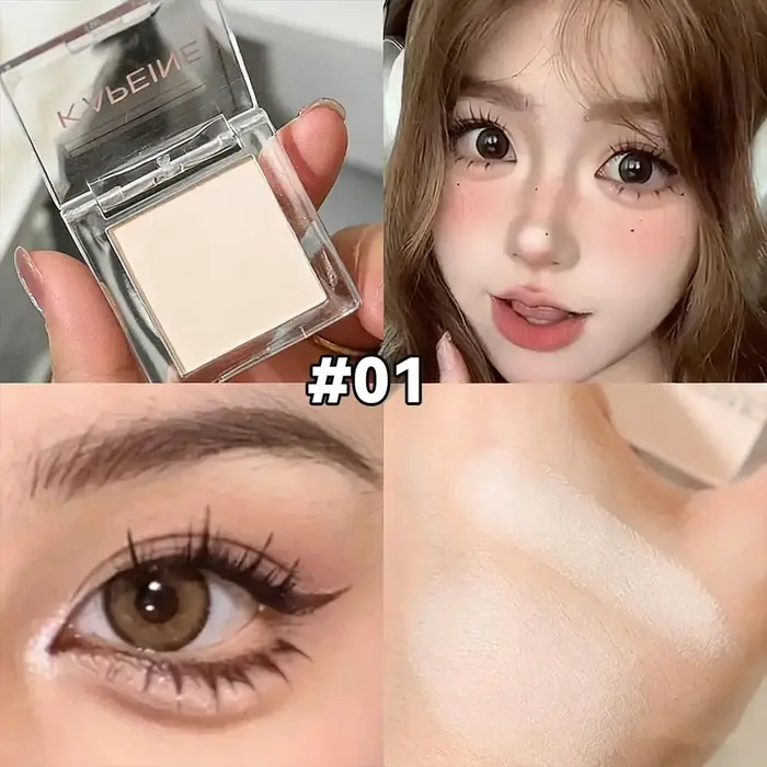 Ombre à paupières monochrome mate, noir et blanc, maquillage durable pour les yeux, surligneur natur