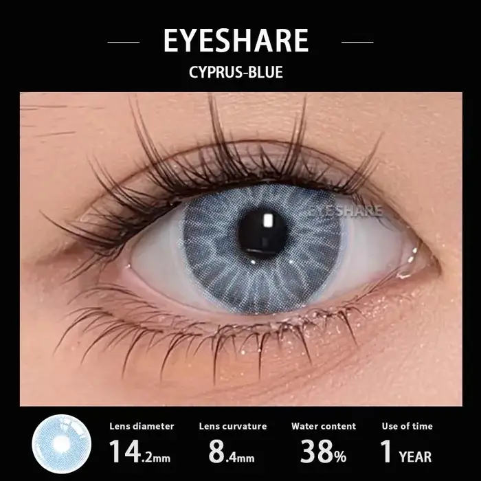 EYESHARE-Lentilles de Contact Colorées Bleu Clair, Marron Clair, miles Naturelle, Brcorporelle, 1 Pa