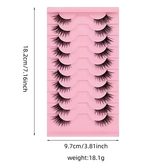 Goodobe demi-oeil 10 paires naturel renard maquillage des yeux faux cils doux style cool vaporeux adapté au