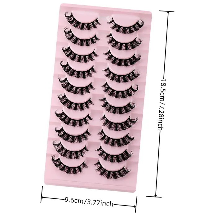10 paires de faux cils à bande russe D Curl, aspect naturel, Volume moelleux, cils russes vaporeux,