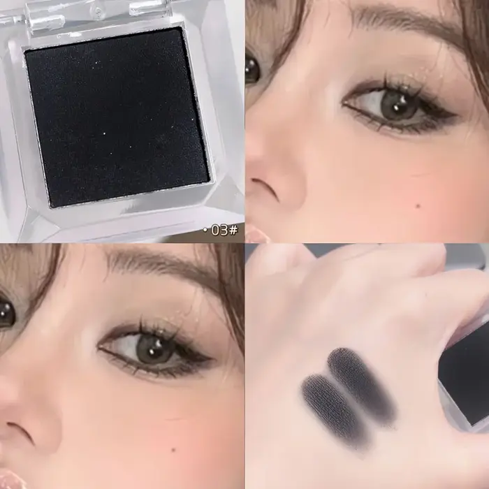 Bac de fard à paupières blanc mat, monochrome, éclaircissant pour un maquillage durable et délicat, 