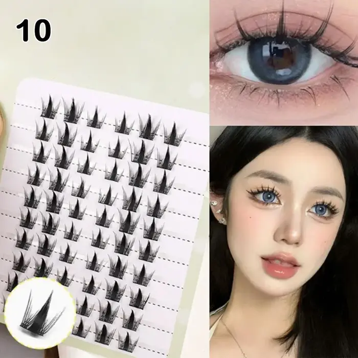Nouveau Bricolage faux cils 10 rangées renard moelleux Anime
