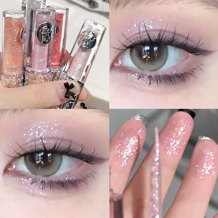 Balletism Fard à paupières liquide à paillettes fines, haute luminosité, délicat, pour un maquillage