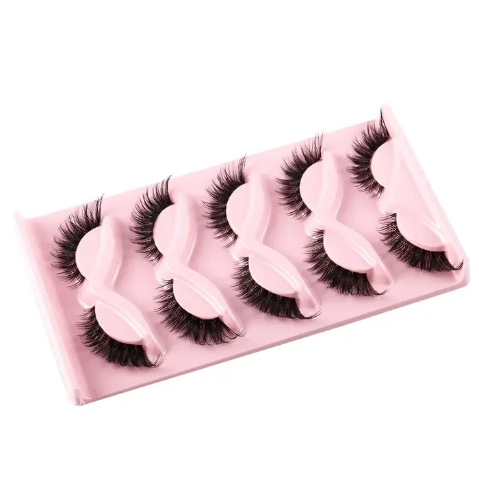 5 paires de faux cils œil de chat, cils naturels longs style manga, cils ailés allongés, faux cils pour maquillage