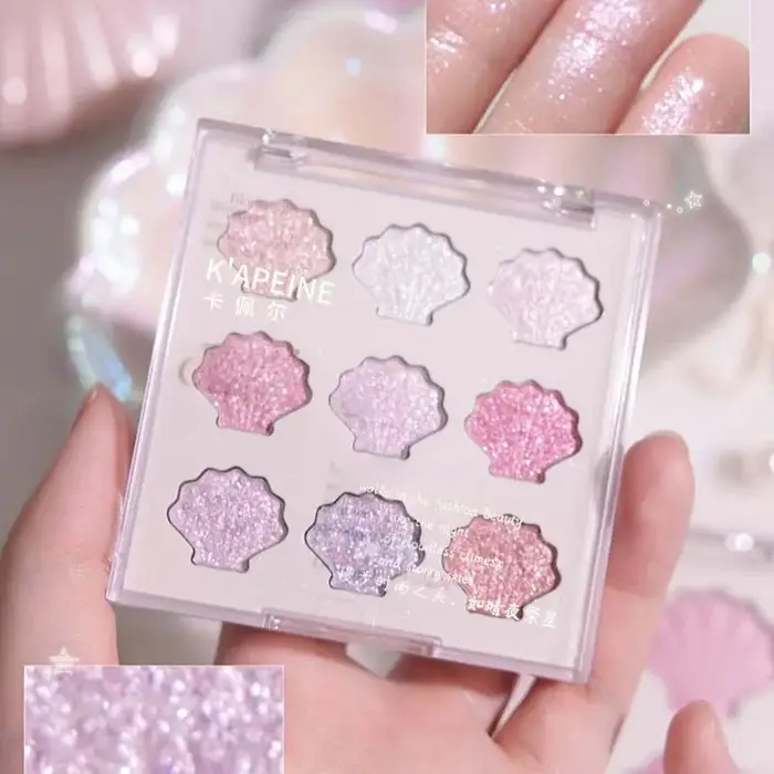 Nouvelle coquille fée nacré fard à paupières Palette Aurora pêche miroitant paillettes scintillantes ombre