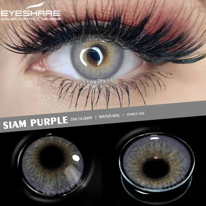 EYESHARE 1 paire de lentilles de Contact de couleur pour les yeux cosmétiques SIAM