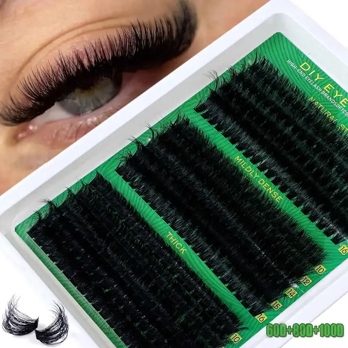 Bricolage Faux cils de vison 60D80D100D200D300D Extensions de cils individuels moelleux, effet 5D 0.