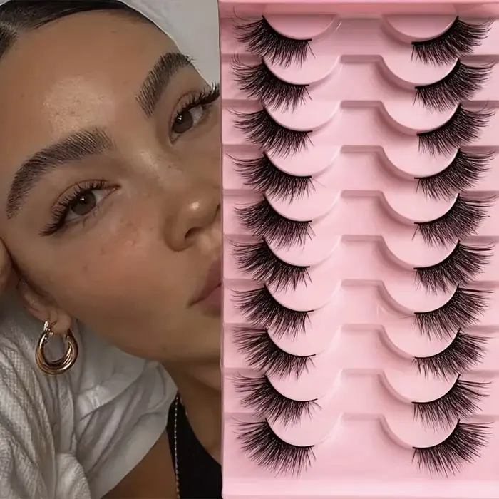 10 paires de cils épais effet œil de chat