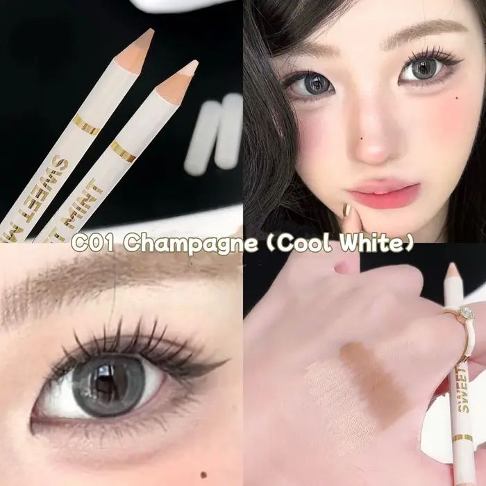 Aegyo Sal – crayon sous les yeux 2 en 1, rose abricot, surligneur blanc mat couché, stylo ver à soie