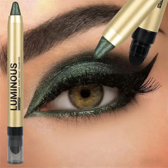 Crayon fard à paupières vert longue tenue - 1 pièce - Effet scintillant